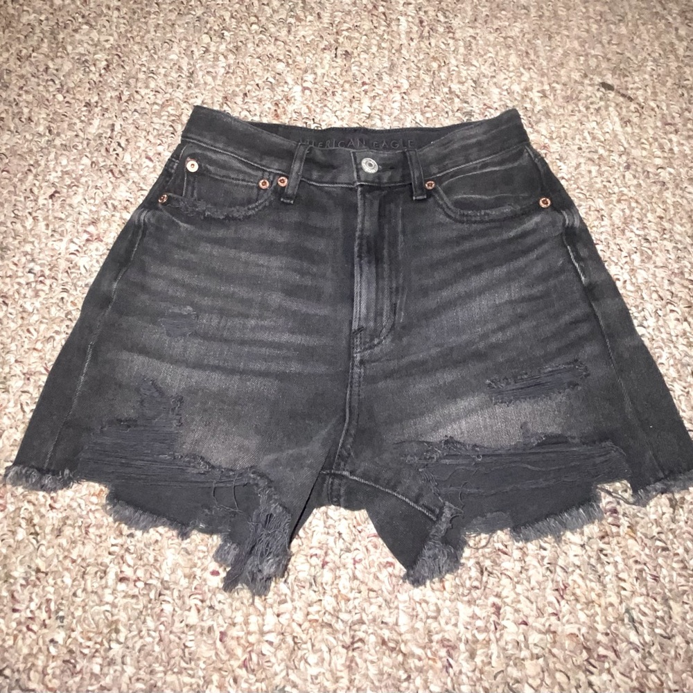 black, distreased, high wasted, good condition, no issues,